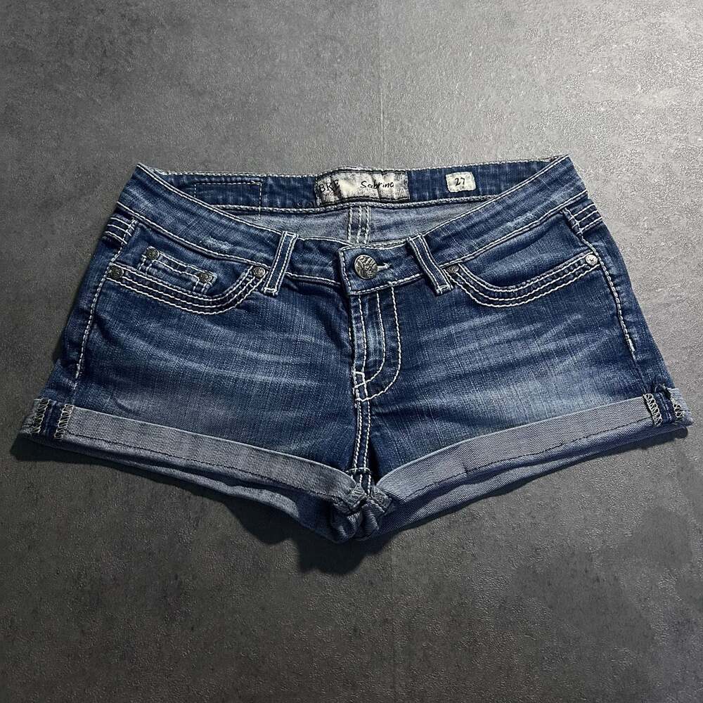 BKE Sabrina Distressed Cuffed Denim Shorts Size 27